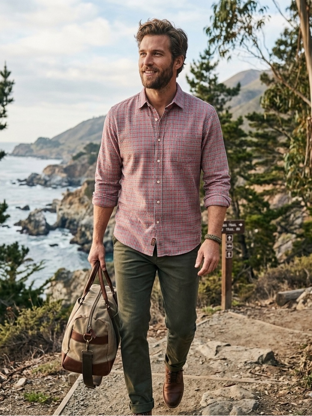 Men's Faherty Plaid Button-Down Shirt